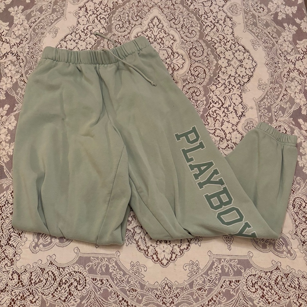 green playboy sweatpants